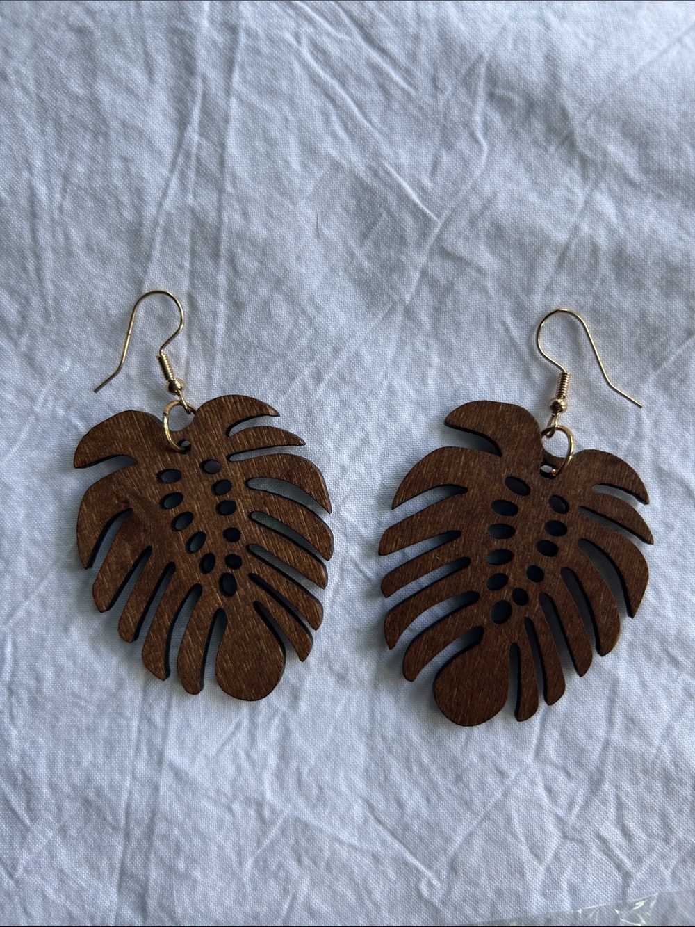 Wood earrings.